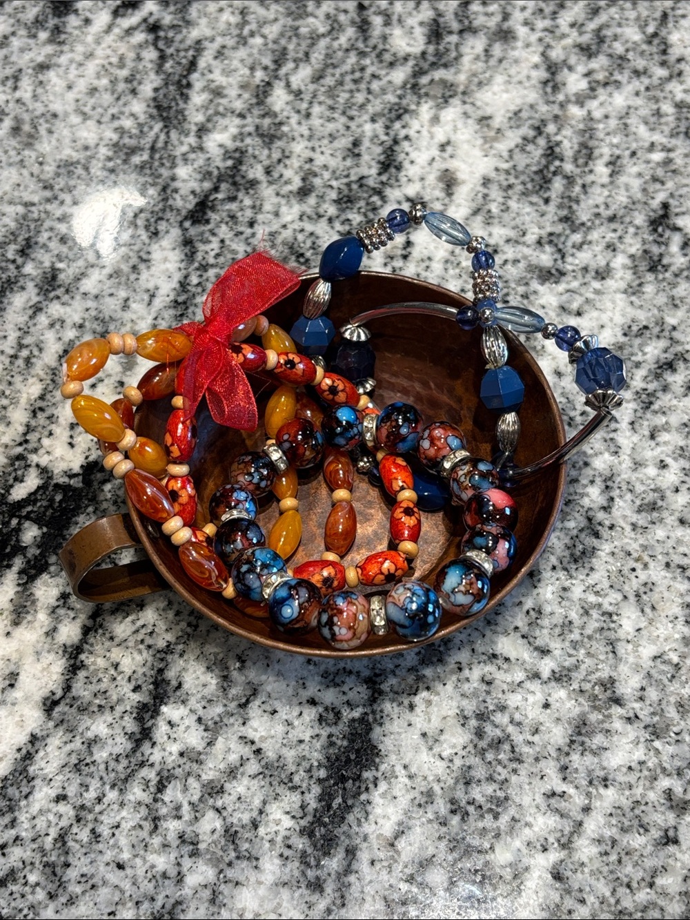 A variety of beaded bracelets!